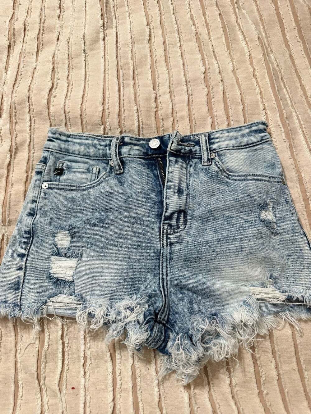 KanCan Distressed Denim Shorts Light Wash